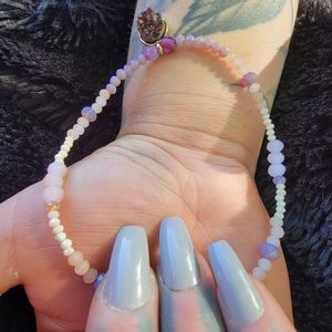 Womens Druzy Authentic Gemstone Anklet